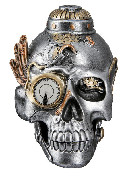 Statueta Craniu Steampunk Pipes 19 cm