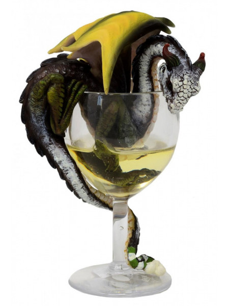 Statueta Dragonel Dragalas in pahar - White Wine Stanley Morrison 19cm