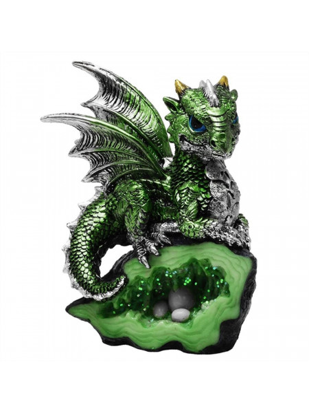 Statueta dragonel verde Aripile Padurii 13 cm