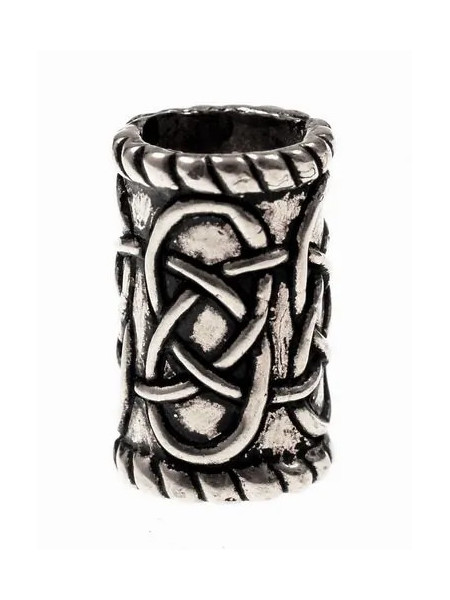 Bijuterie pentru barba/par bronz placat cu argint Model Celtic, diametru 0,8 cm