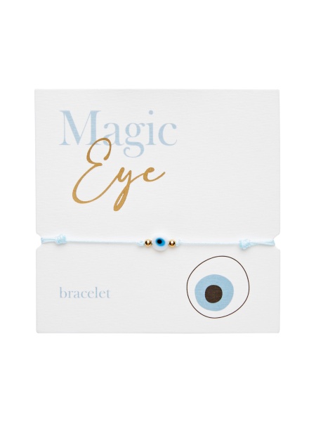 Bratara Textila Ajustabila cu Evil Eye – White Magic Eye, Talisman pentru Protectie