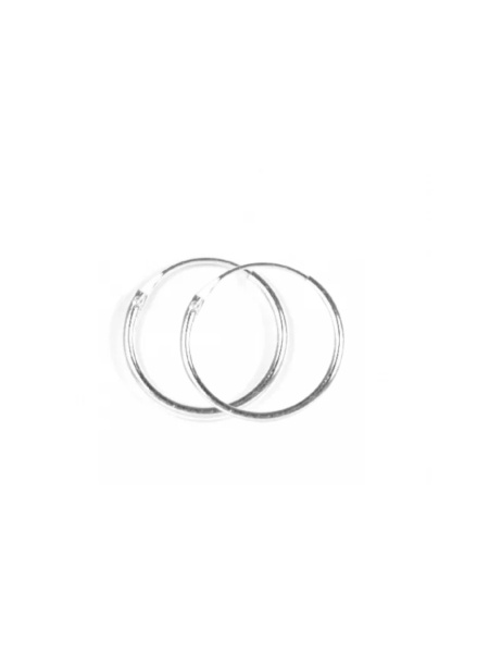 Cercei rotunzi argint Creole simple 14 x 1.2mm