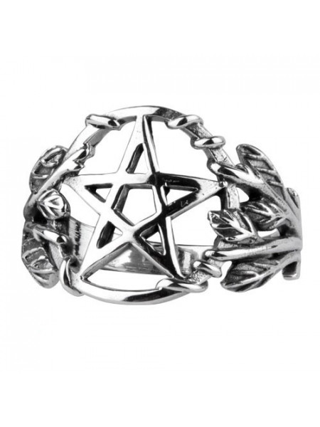 Inel argint Pentagrama gotica