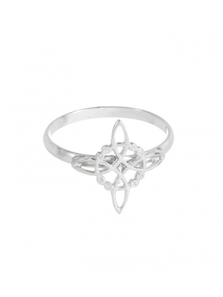 Inel din argint Nodul Vrajitoarelor, talisman pentru protectie, 14.5 mm