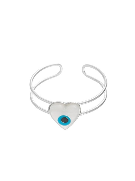 Inel midi din argint in forma de inima Ochiul Protector (Evil Eye)
