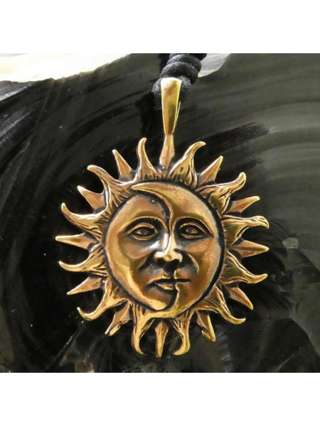 Pandantiv bronz Luna si Soare - Eclipsa 4cm
