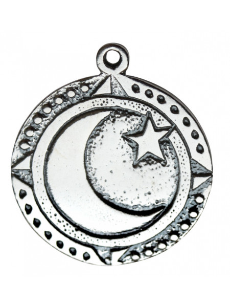 Pandantiv cu lantisor Heusaf Y Gaeaf, placat cu argint, talisman zodiac celtic( 10-31 Dec), 2.4 cm