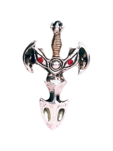 Pandantiv cu lantisor, placat cu argint, Sabie Dragon, Talisman pentru Protectie