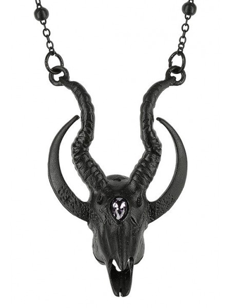 Pandantiv gotic 3D Craniu de Antilopa - negru - Img 1