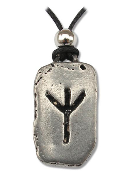 Pandantiv runa Algiz, talisman pentru intelepciune, 2.5cm