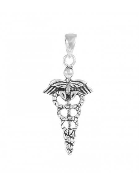 Pandantiv talisman din argint Caduceu