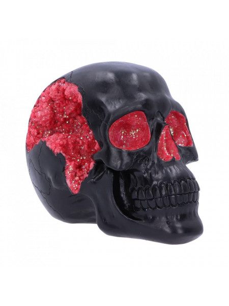 Statueta craniu Geode - rosu 17 cm