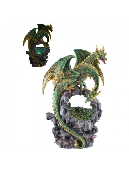 Statueta cu led Dragon cu doua capete 25cm