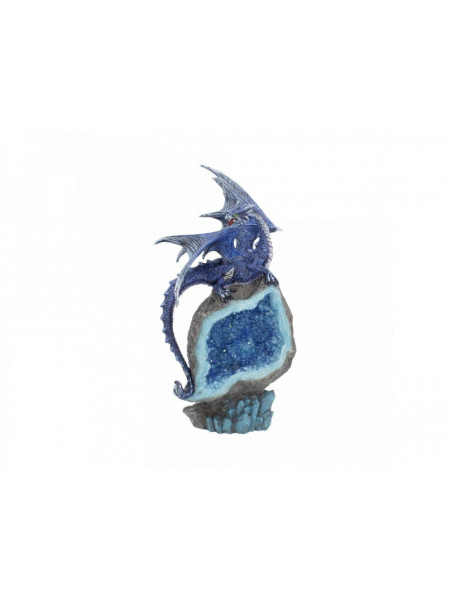 Statueta dragon albastru Custodele de cobalt 22 cm