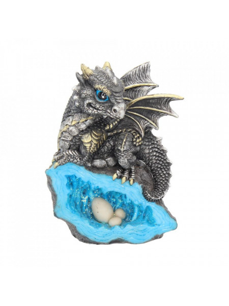 Statueta dragon Gardianul cuibului - albastru 13 cm