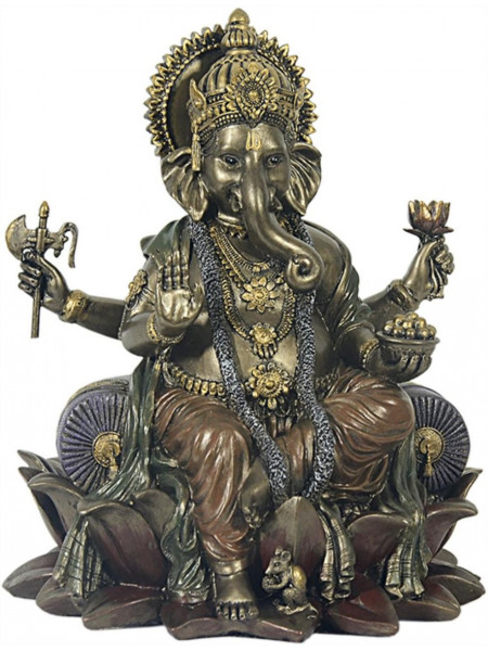Statueta finisaj bronz zeul hindus Ganesha 20 cm