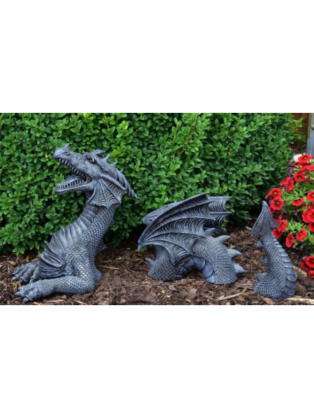 Statueta pentru gradina din 3 piese Dragon 66cm