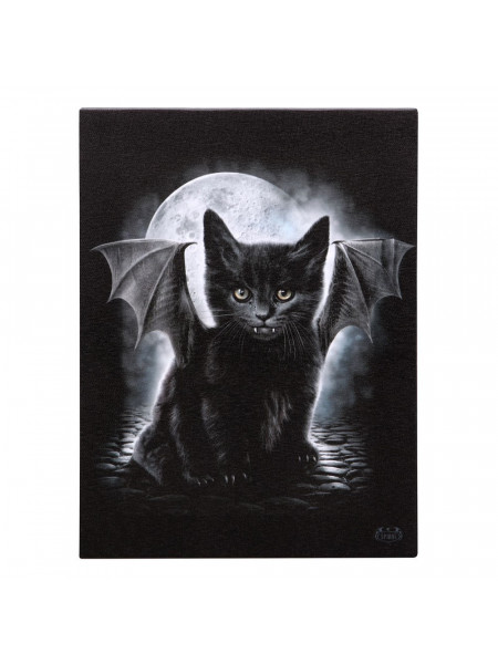 Tablou canvas pisicuta, Bat Cat 19x25cm - Spiral Direct