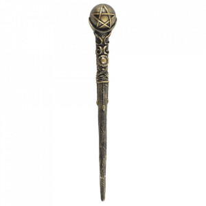 Bagheta magica Pentagrama de Bronz 24 cm