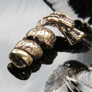 Bijuterie pentru barba/par bronz Dragon, diametru 0.5 cm - Img 2