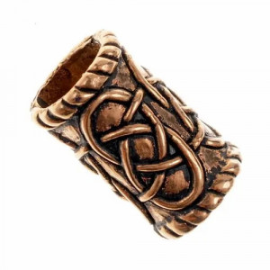 Bijuterie pentru barba/par bronz Model Celtic, diametru 0,8 cm