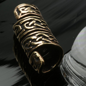 Bijuterie pentru barba/par bronz Noduri 2x0.5 cm - Img 3