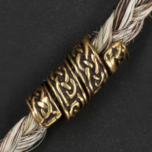 Bijuterie pentru barba/par bronz Noduri 2x0.5 cm