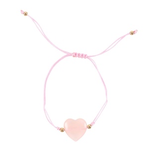 Bratara cu inimioara din cristal de quartz roz You Are So Loved