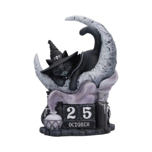 Calendar perpetuu pentru birou pisicuta demonica Purrah Cult Cuties – decor gotic fantasy, 16.2 cm