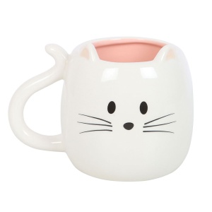 Cana ceramica Pisicuta alba, capacitate 500 ml
