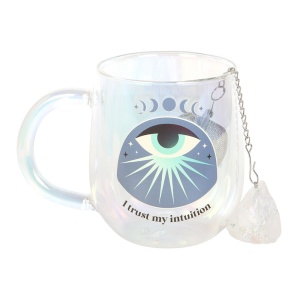 Cana din sticla cu pereti dubli si cu infuzor pentru ceai Aura Crystal - Intuition