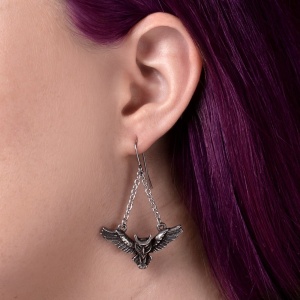 Cercei gotici bufnite Alchemy England - Noctis Athena - Img 3