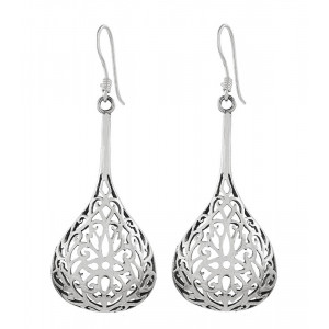 Cercei lungi argint antichizat Ornament Lacrima