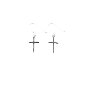 Cercei lungi din argint Cruce 20mm