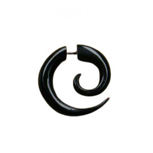 Cercel piercing fals sculptat manual din corn de bivol Spirala 3 cm