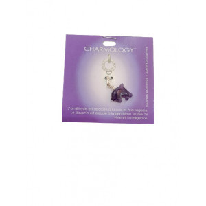 Charm in forma de delfin din ametist - talisman pentru Intelepciune si Libertate - Img 2