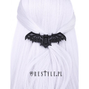 Clama de par gotica Liliac dantelat - negru 11.5 cm - Img 2