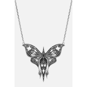 Colier Sanctuary Moth cu motive inspirate de catedralele gotice, placat cu argint 925