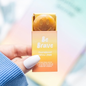 Cristal din jad galben cu smiley face in cutiuta Be Brave - Img 2