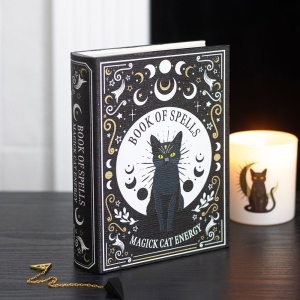 Cutie decorativa in forma de carte Book of Spells - Black Cat Magick