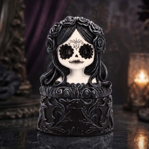 Cutie pentru bijuterii Flor de Muerte– decor gotic fantasy ( 12.4 cm ) - Img 7
