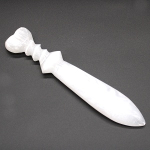 Cutit ritualic din Selenit - Spirala 25cm - Img 4
