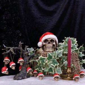 Decoratiune pentru bradul de Craciun cu craniu Silent Night 4 cm - Img 1