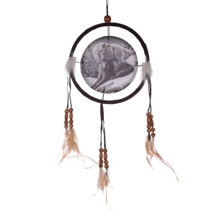 Dreamcatcher cu lupi Pupici in Zapada - Lisa Parker 16 cm