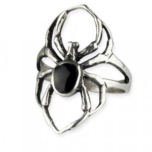 Inel argint 925 paianjen cu onix negru – inel gotic statement 2.5 cm - Img 4