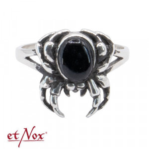 Inel argint paianjen Vaduva Neagra, cu piatra semipretioasa onix 1.6 cm - Img 6