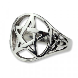 Inel argint Pentagrama Celtica 1.6cm - Img 1