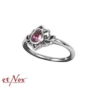 Inel din otel inoxidabil cu zirconiu violet Floare de Lotus