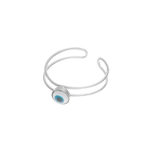 Inel midi din argint rotund Ochiul Protector (Evil Eye)