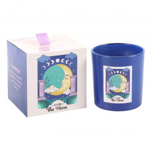 Lumanare cu bucatele de ametist The Moon - Celestial Dreams (aroma violete)